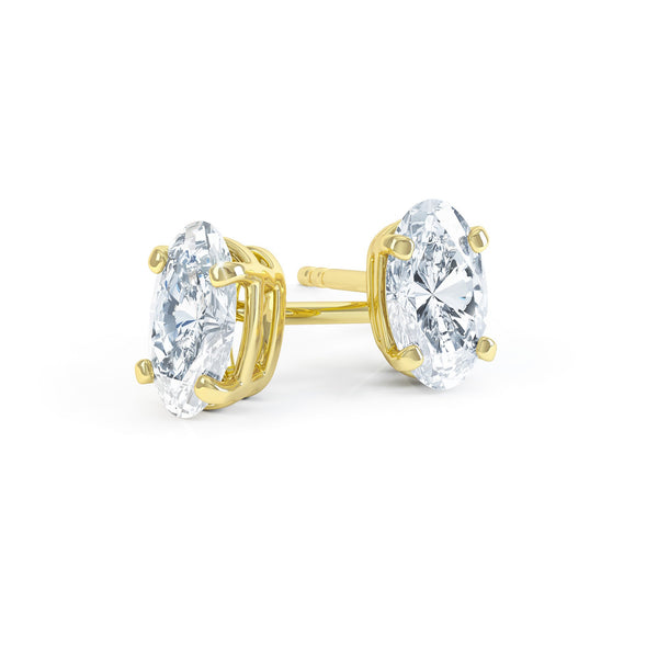 SAVANNAH - Oval Moissanite 18k Yellow Gold Stud Earrings Earrings Lily Arkwright