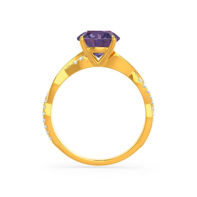 EDEN - Alexandrite & Diamond 18k Yellow Gold Vine Solitaire Engagement Ring Lily Arkwright
