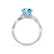 EDEN - Chatham® Round Aqua Spinel & Diamond 18k White Gold Vine Ring Engagement Ring Lily Arkwright