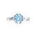 EDEN - Chatham® Round Aqua Spinel & Diamond 18k White Gold Vine Ring Engagement Ring Lily Arkwright
