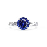 EDEN - Blue Sapphire & Diamond 950 Platinum Vine Solitaire Engagement Ring Lily Arkwright