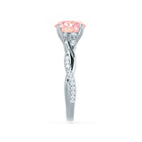 EDEN - Chatham® Round Champagne True Sapphire & Diamond 950 Platinum Vine Ring Engagement Ring Lily Arkwright
