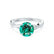 EDEN - Emerald & Diamond 18k White Gold Vine Solitaire Engagement Ring Lily Arkwright