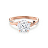 EDEN - Moissanite & Diamond 18k Rose Gold Vine Solitaire Engagement Ring Lily Arkwright