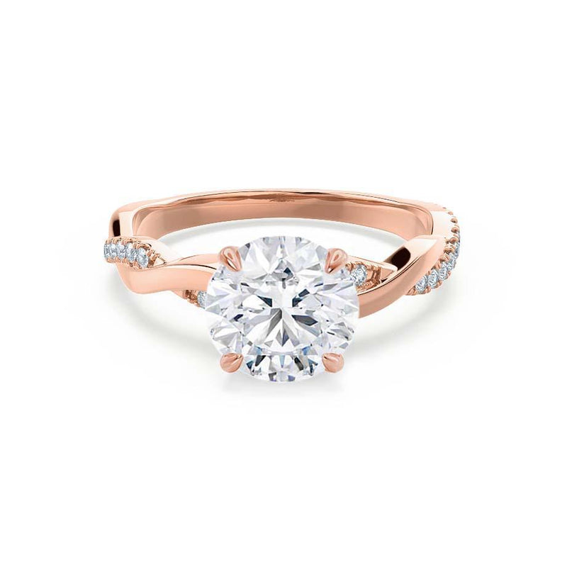EDEN - Moissanite & Diamond 18k Rose Gold Vine Solitaire Engagement Ring Lily Arkwright