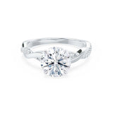 EDEN - Round Natural Diamond 950 Platinum Vine Solitaire Ring Engagement Ring Lily Arkwright