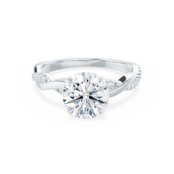 EDEN - Round Lab Diamond 950 Platinum Vine Solitaire Ring Engagement Ring Lily Arkwright
