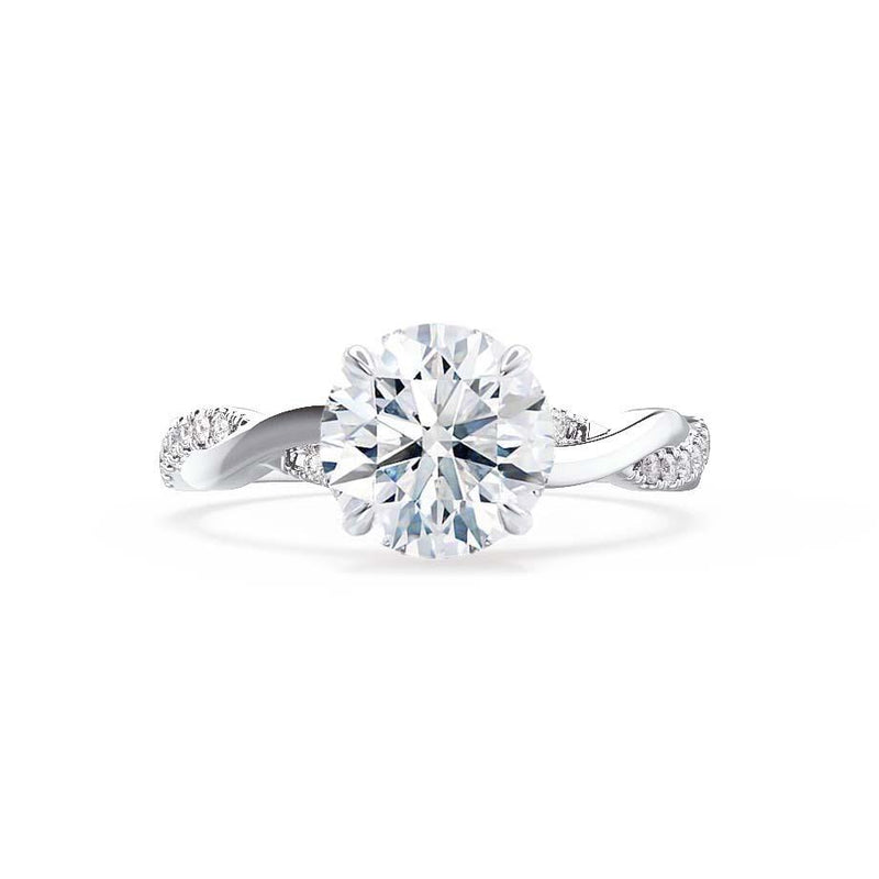 EDEN - Natural Diamond 18k White Gold Vine Solitaire Engagement Ring Lily Arkwright