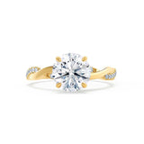 EDEN - Round Natural Diamond 18k Yellow Gold Vine Solitaire Ring Engagement Ring Lily Arkwright