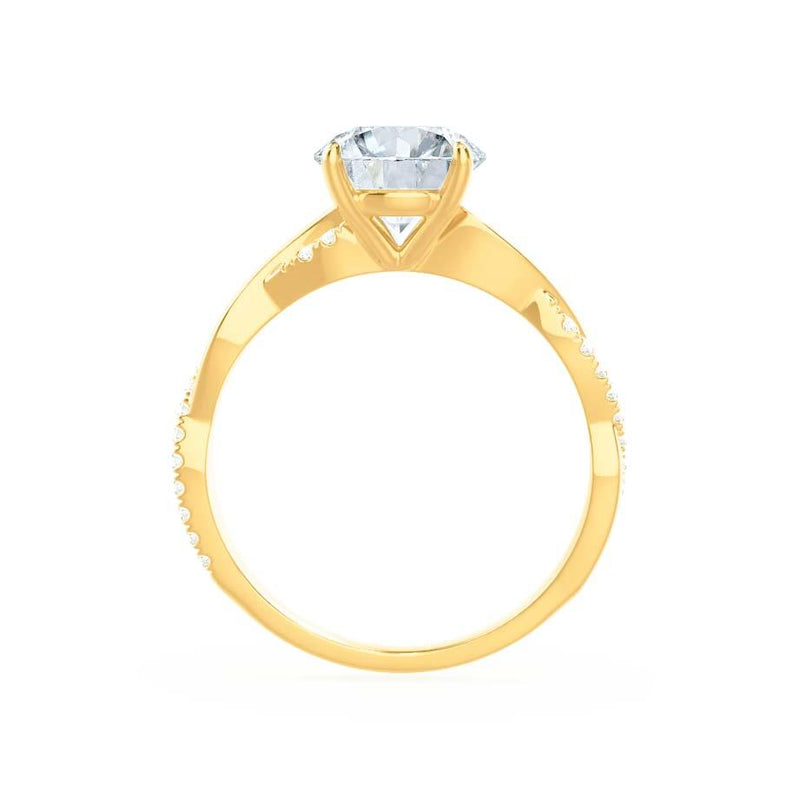 EDEN - Princess Moissanite & Diamond 18k Yellow Gold Vine Solitaire Engagement Ring Lily Arkwright