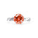 EDEN - Padparadscha & Diamond 18k White Gold Vine Solitaire Engagement Ring Lily Arkwright