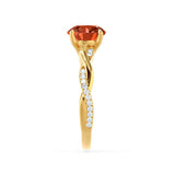 EDEN - Padparadscha & Diamond 18k Yellow Gold Vine Solitaire Engagement Ring Lily Arkwright