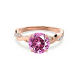 EDEN - Pink Sapphire & Diamond 18k Rose Gold Vine Solitaire Engagement Ring Lily Arkwright