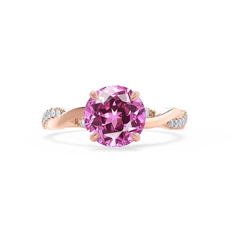 EDEN - Pink Sapphire & Diamond 18k Rose Gold Vine Solitaire Engagement Ring Lily Arkwright