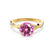 Eden Round cut pink sapphire  lab diamond engagement ring 18k yellow gold twisted vine solitaire by Lily Arkwright 