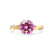 Eden yellow gold twisted vine solitaire Chatham round medium pink sapphire diamond engagement ring Lily Arkwright 