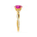 Eden brilliant round cut pink sapphire and diamond engagement ring 18k yellow gold solitaire Lily Arkwright 