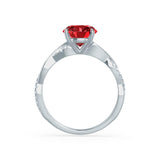 EDEN - Ruby & Diamond 950 Platinum Gold Vine Solitaire Engagement Ring Lily Arkwright