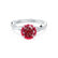 EDEN - Ruby & Diamond 18k White Gold Vine Solitaire Engagement Ring Lily Arkwright