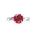 EDEN - Ruby & Diamond 18k White Gold Vine Solitaire Engagement Ring Lily Arkwright