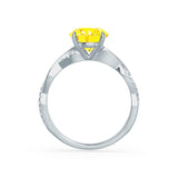 EDEN - Yellow Sapphire & Diamond 950 Platinum Vine Solitaire Engagement Ring Lily Arkwright