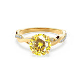EDEN - Yellow Sapphire & Diamond 18k Yellow Gold Vine Solitaire Engagement Ring Lily Arkwright