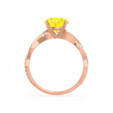EDEN - Yellow Sapphire & Diamond 18k Rose Gold Vine Solitaire Engagement Ring Lily Arkwright