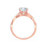 EDEN - Princess Moissanite & Diamond 18k Rose Gold Vine Solitaire Engagement Ring Lily Arkwright