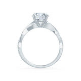 EDEN - Princess Moissanite & Diamond Platinum Vine Solitaire Engagement Ring Lily Arkwright
