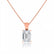 ELIZA - Emerald Cut Moissanite 4 Claw Drop Pendant 18k Rose Gold Pendant Lily Arkwright