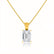 ELIZA - Emerald Cut Moissanite 4 Claw Drop Pendant 18k Yellow Gold Pendant Lily Arkwright