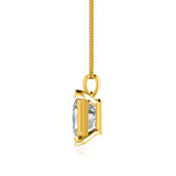 ELIZA - Emerald Cut Moissanite 4 Claw Drop Pendant 18k Yellow Gold Pendant Lily Arkwright