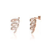 EULLA - Loop Pave Lab Diamond Earrings 18k Rose Gold Earrings Lily Arkwright