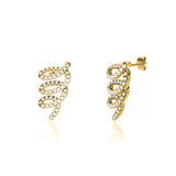 EULLA - Loop Pave Lab Diamond Earrings 18k Yellow Gold Earrings Lily Arkwright