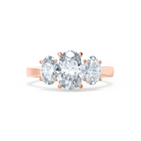 EVERDEEN - Oval Moissanite 18k Rose Gold Trilogy Ring Engagement Ring Lily Arkwright