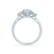 EVERDEEN - Oval Lab Grown Diamond 18k White Gold Trilogy Ring Engagement Ring Lily Arkwright