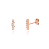 FAWN - Bar Pavé Lab Diamond Stud Earrings 18k Rose Gold Earrings Lily Arkwright