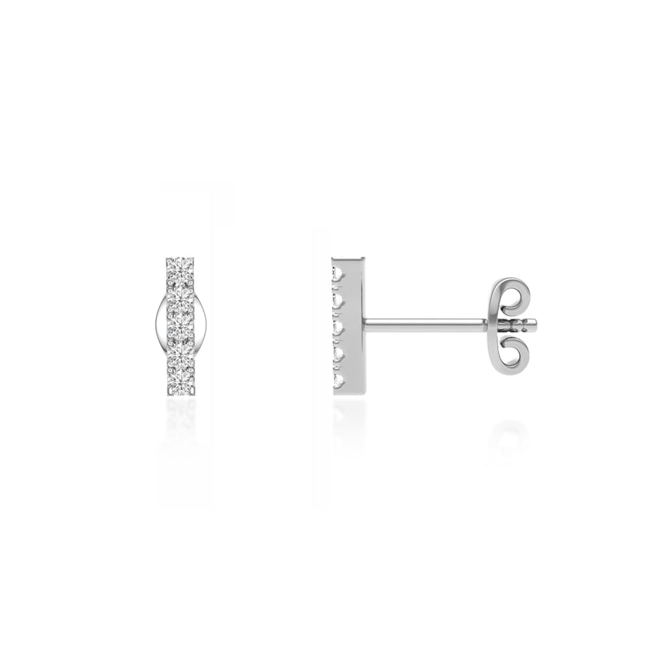 FAWN - Bar Pavé Lab Diamond Earrings 18k White Gold – Lily Arkwright