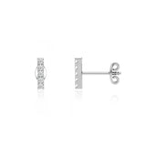 FAWN - Bar Pavé Lab Diamond Stud Earrings 18k White Gold Earrings Lily Arkwright