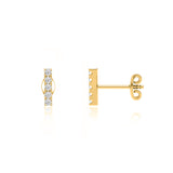 FAWN - Bar Pavé Lab Diamond Stud Earrings 18k Yellow Gold Earrings Lily Arkwright