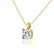 FILIPPA - Cushion Cut  Moissanite 4 Claw Drop Pendant 18k Yellow Gold Pendant Lily Arkwright