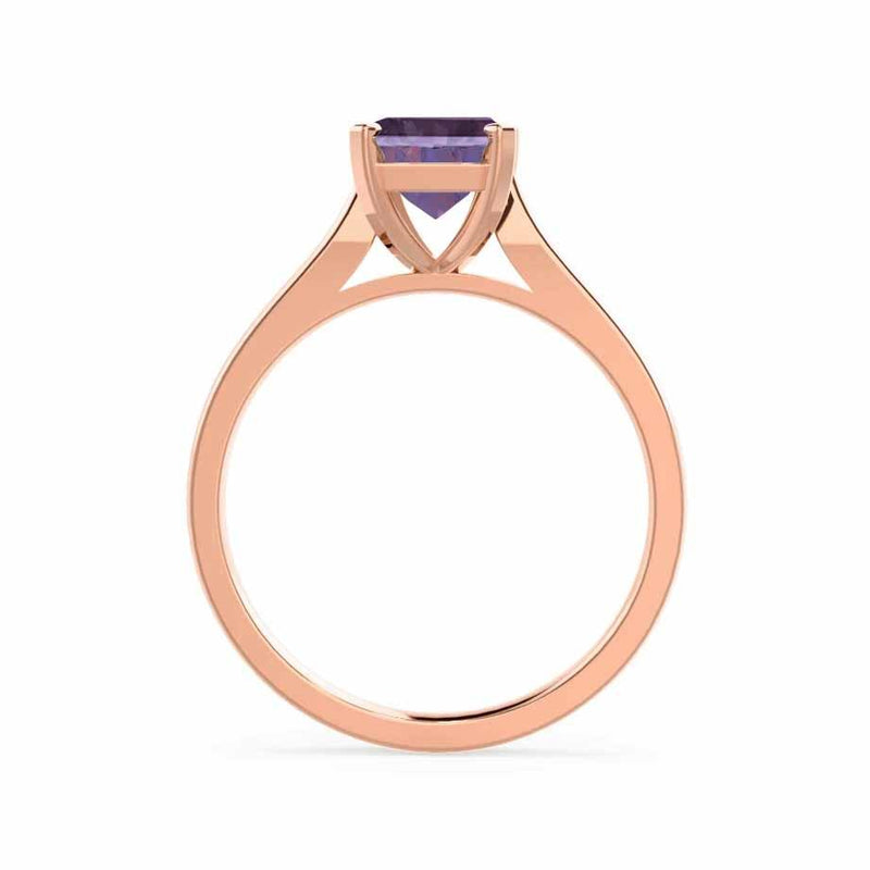 FLORENCE - Chatham® Alexandrite 18k Rose Gold Solitaire Ring Lily Arkwright