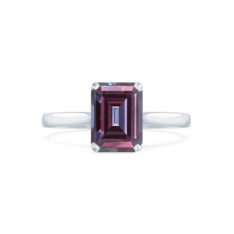 FLORENCE - Chatham® Alexandrite 18k White Gold Solitaire Ring Lily Arkwright