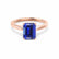 FLORENCE - Chatham® Medium Blue Sapphire 18k Rose Gold Solitaire Ring Lily Arkwright