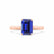 FLORENCE - Chatham® Medium Blue Sapphire 18k Rose Gold Solitaire Ring Lily Arkwright