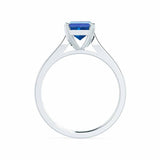 FLORENCE - Chatham® Medium Blue Sapphire 950 Platinum Solitaire Ring Lily Arkwright