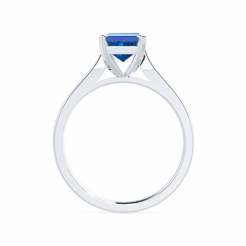 FLORENCE - Chatham® Medium Blue Sapphire 950 Platinum Solitaire Ring Lily Arkwright