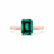 FLORENCE - Chatham® Green Emerald 18k Rose Gold Solitaire Ring Lily Arkwright