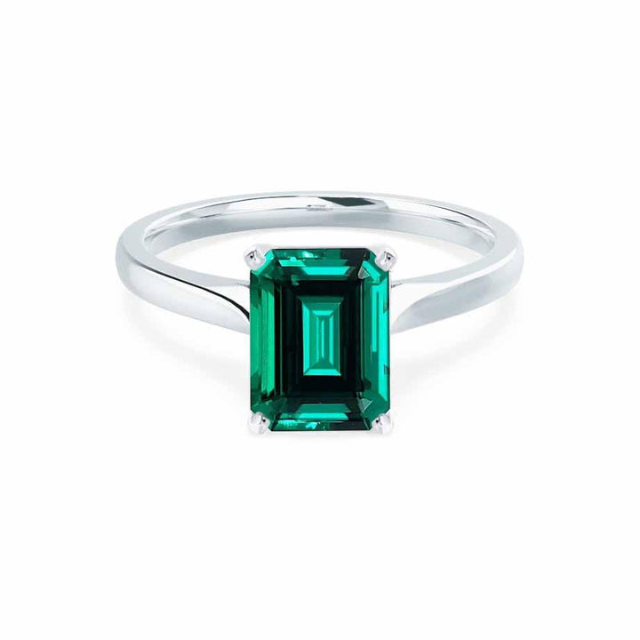 FLORENCE - Green Emerald 18K White Gold Solitaire