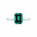 FLORENCE - Chatham® Green Emerald 18K White Gold Solitaire Ring Lily Arkwright